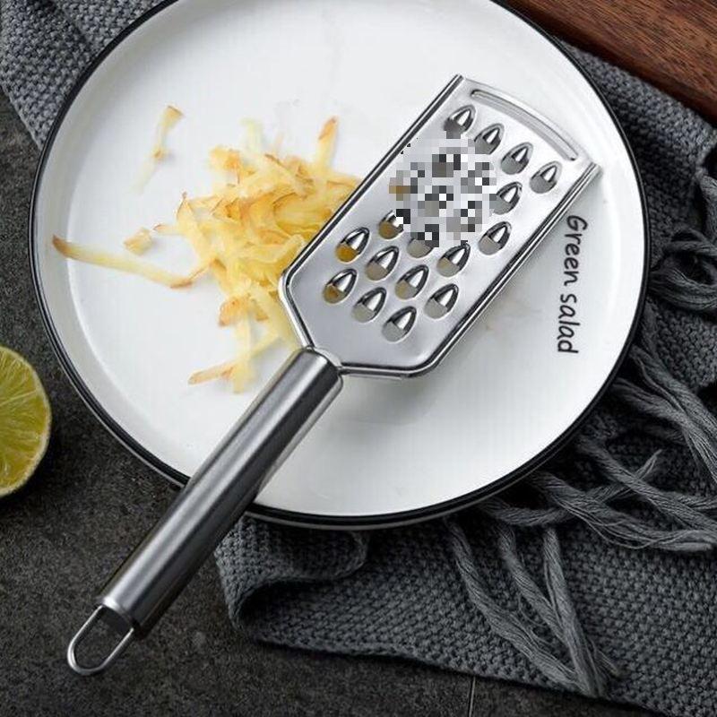 Stainless Steel Cabbage Grater and Vegetable Cutter Set with Patterned Knife and Dumpling Filling Scraper Tool.