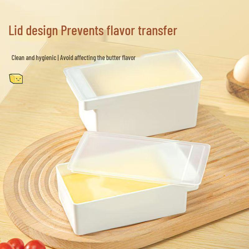 Japanese-Style Cheese Storage Box with Butter Cutter and Lid for Refrigerator