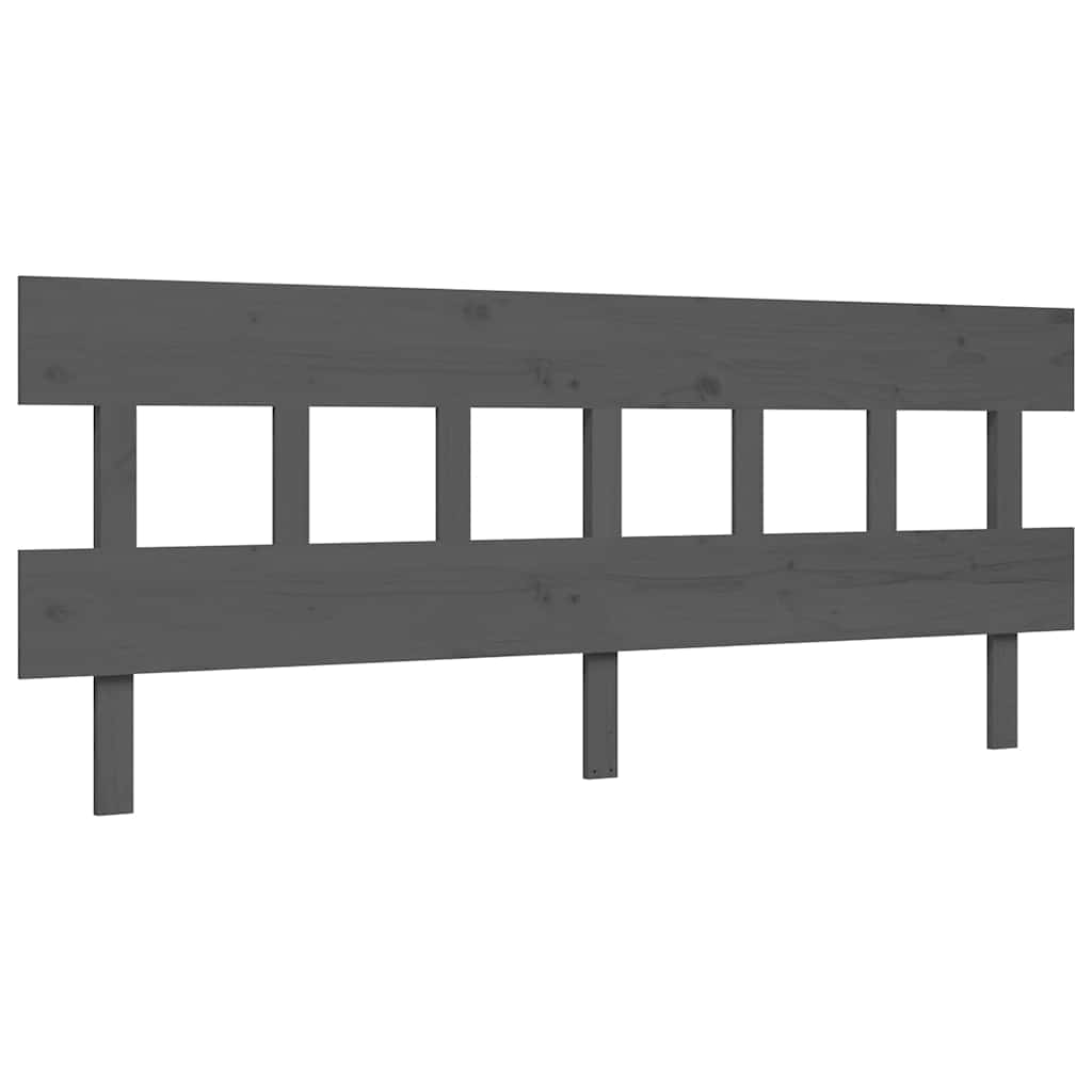 Solid Wood Bed with Headboard Gray 200x200 cm