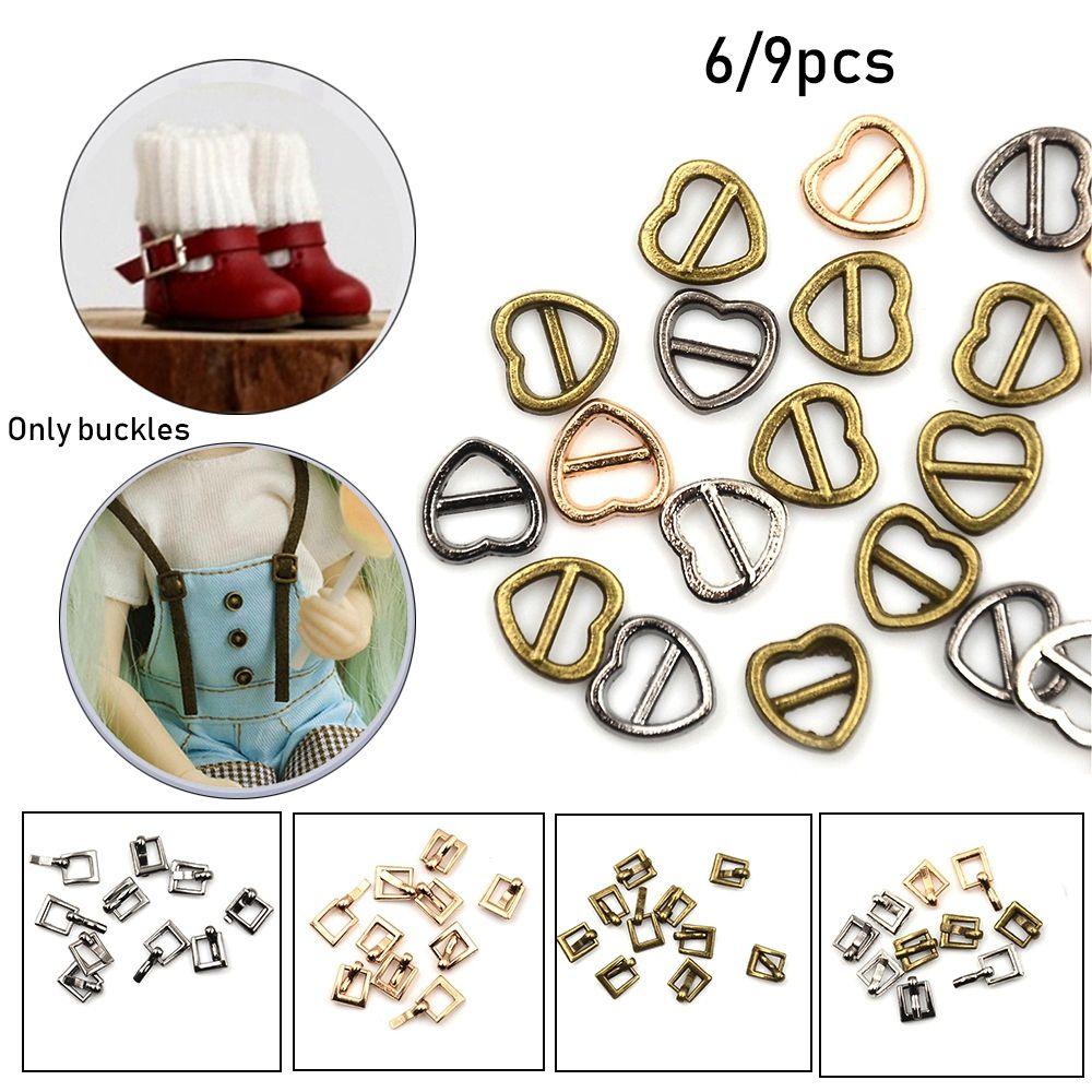 7*8MM 4 colors Girls Toys Belt Buttons Tri-glide Buckle Diy Dolls Buckles Doll Bags Accessories