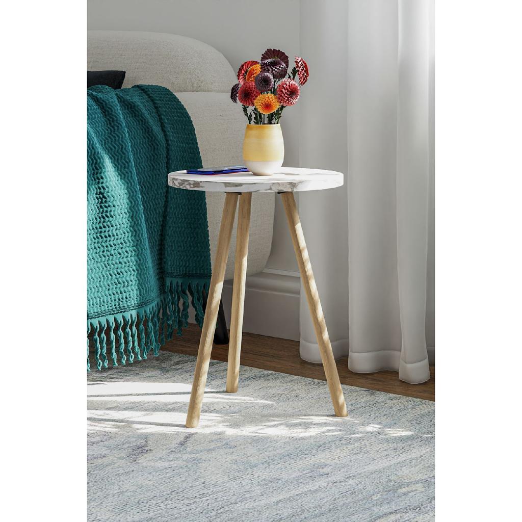 Round Side Coffee Table Single Nesting Coffee Table With Wooden Legs