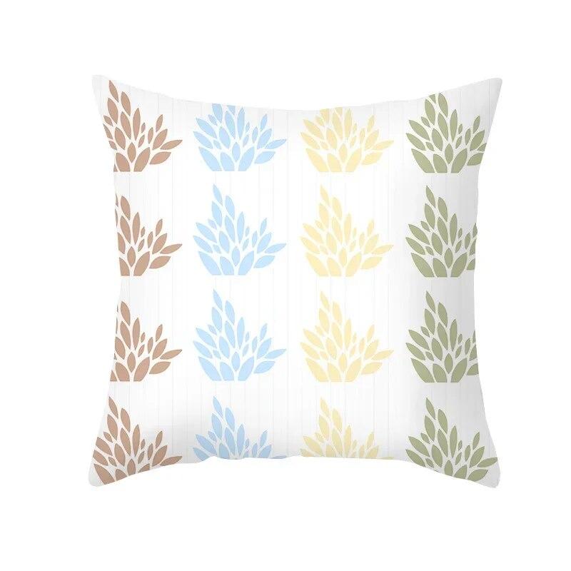 Office Green Tree Cushion Cover Living Room Luxury Pillow Nordic Style Small Fresh Yellow Leaf Pillowcase