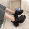 2025 spring and summer new thick-soled versatile lace-up small leather shoes women's fashion retro British small leather shoes single shoes women