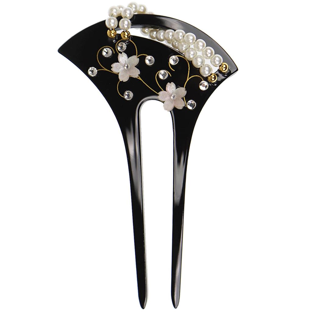 [TOuWA] Kanzashi (Japanese hair ornament), fan-shaped, two-pronged, for kimono, formal kimono, yukata, hakama, furisode, graduation ceremony,