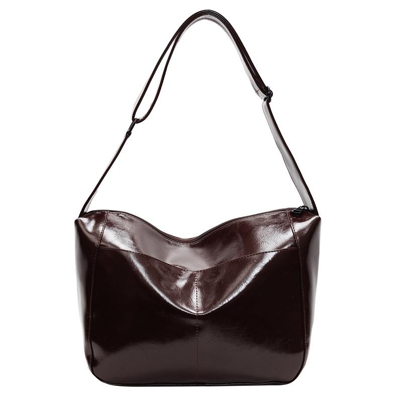 

Повседневная сумка-мессенджер для поездок на работу, новая зимняя сумка, модная простая наплечная сумка, большая вместительная сумка-тоут темно-коричневого