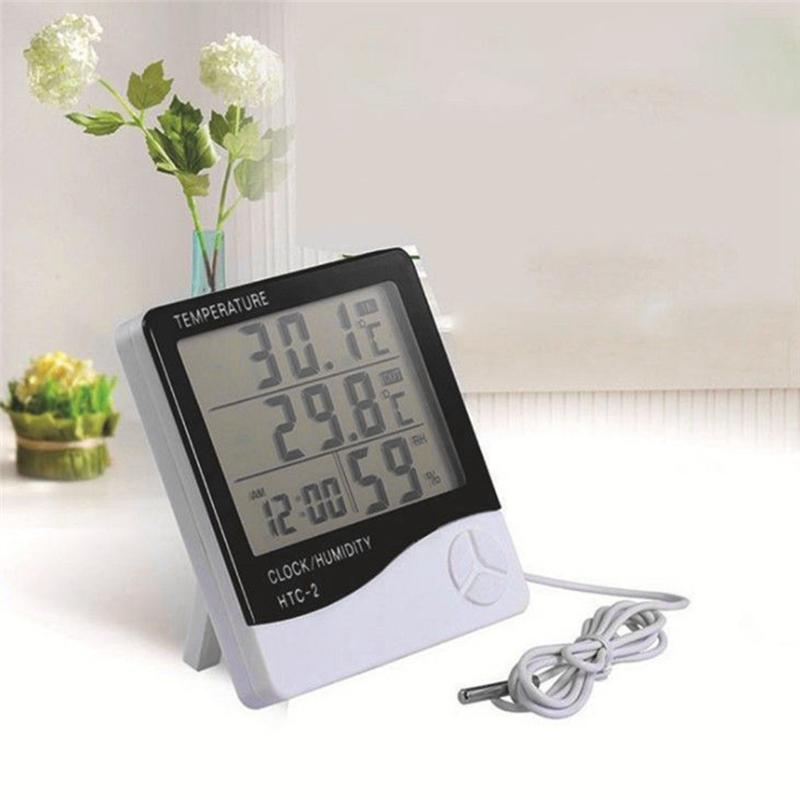 ABBP-Large Screen Thermometer And Hygrometer Household Indoor And Outdoor Alarm Clock Temperature Meter Digital Display