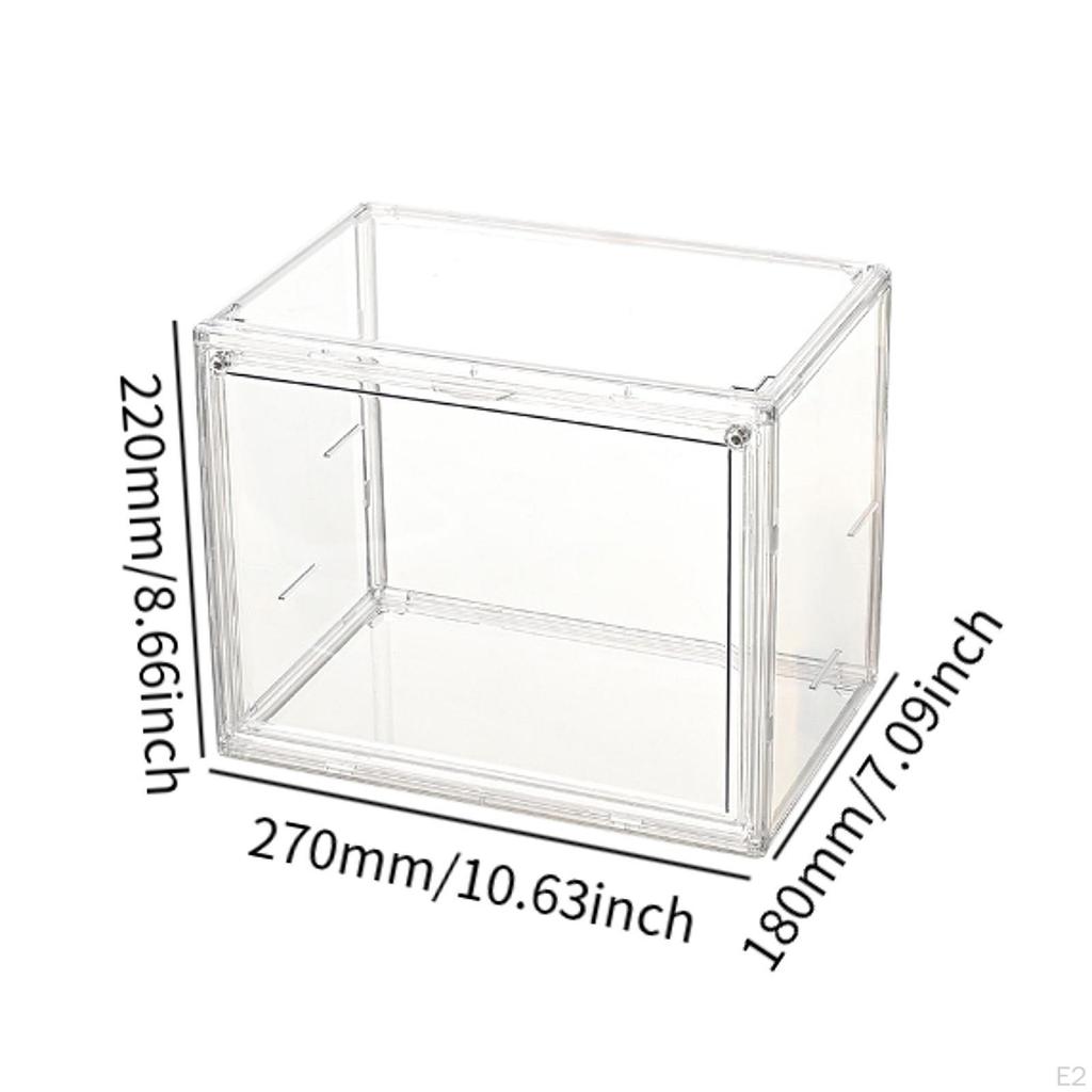 Clear Figure Display Case Collectibles Showcase Doll Collections Storage Box Stackable for Small