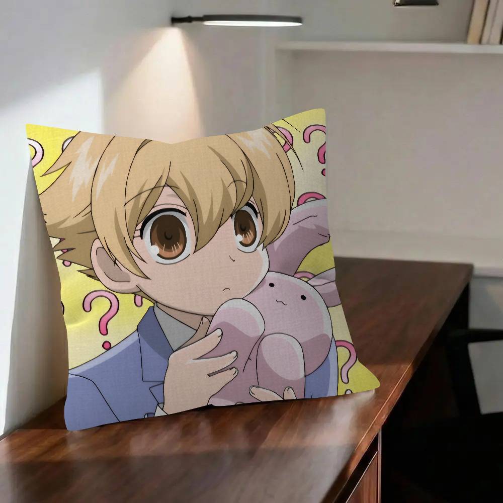 Ouran High School HHost Club  Pillow Covers Cartoon Sofa Decorative Home Doublesided Printing Short Plush Cute Cushion Cover