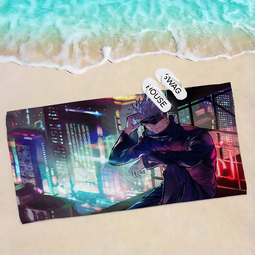Jujutsu Kaisen Gojo Satoru Mikrofaser Strandtuch Saugfähig Schnelltrocknend Weich Yoga Schwimmen Resort Bergsteigen Handtuch