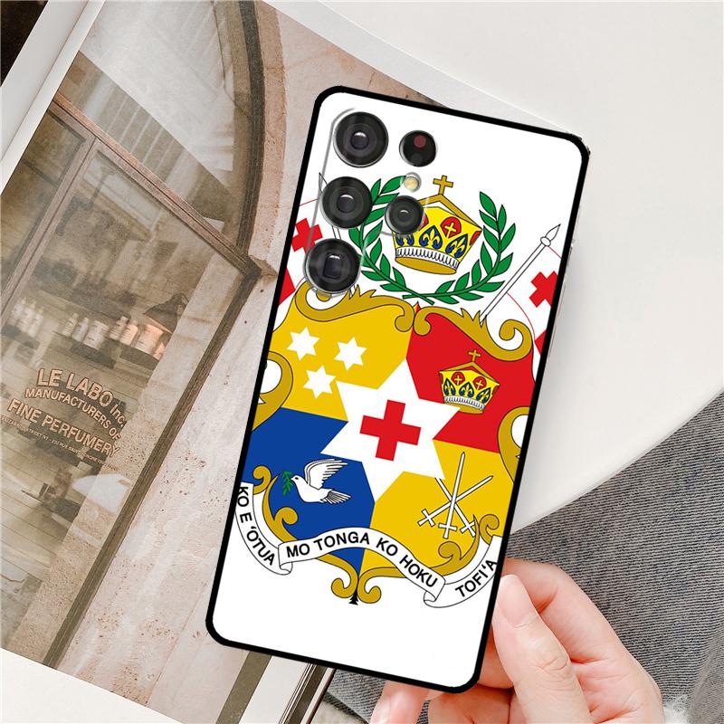 

Tongan Coat of Arms Tonga Phone Case For Samsung Galaxy S25 Ultra S9 S10 S20 S21 S22 S23 S24 Plus S24 FE Bumper Cover For Galaxy S9