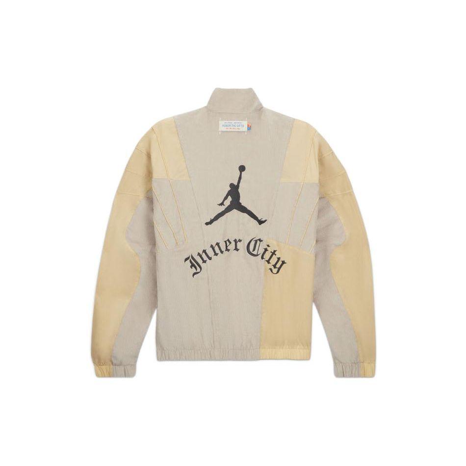 Jordan X HTG Spliced Logo Stand Collar Jacket Men Jacket Cream DJ7976-236
