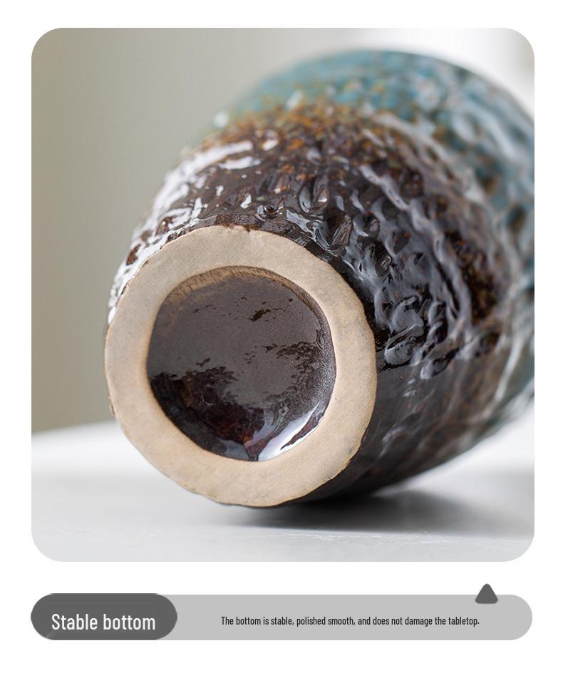 Retro Chinese Ceramic Vase: Elegant Flower Insert for Living Room, Dining Table, Hotel, and B&B Decor