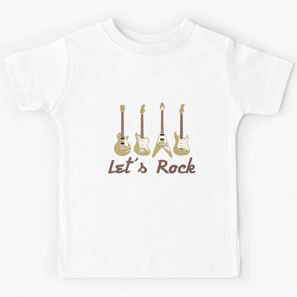 Guitars let s rock guitarist gift guitar player Kids T-Shirt 110
