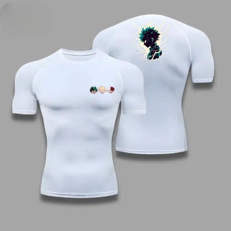 Fitness Sportswear Teenagers Tshirt Izuku Midoriya Graphic Tops Men Training Clothes Boys Compression Running Basketball Clothes