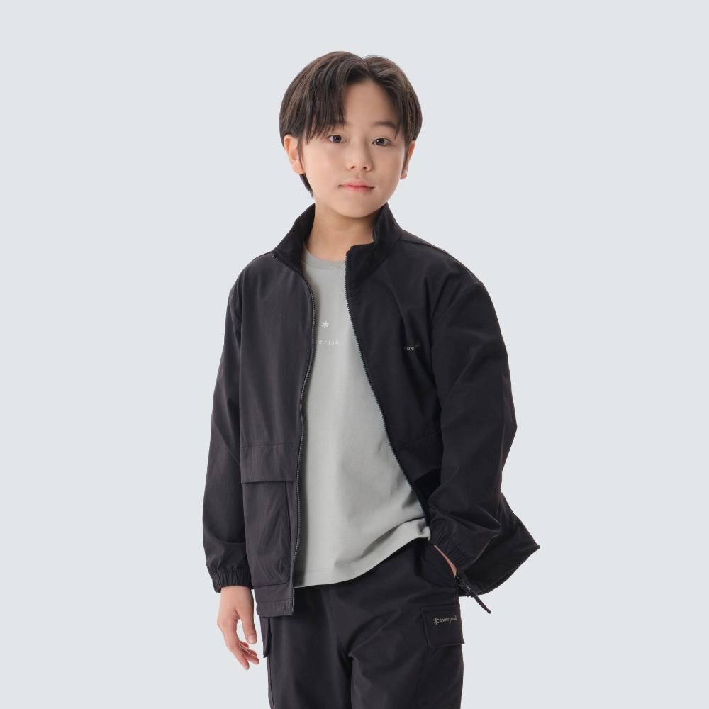 [Snowpeak] Kids  Lago Air Stand-Neck Windbreaker Black (S25SKTWB80) 125