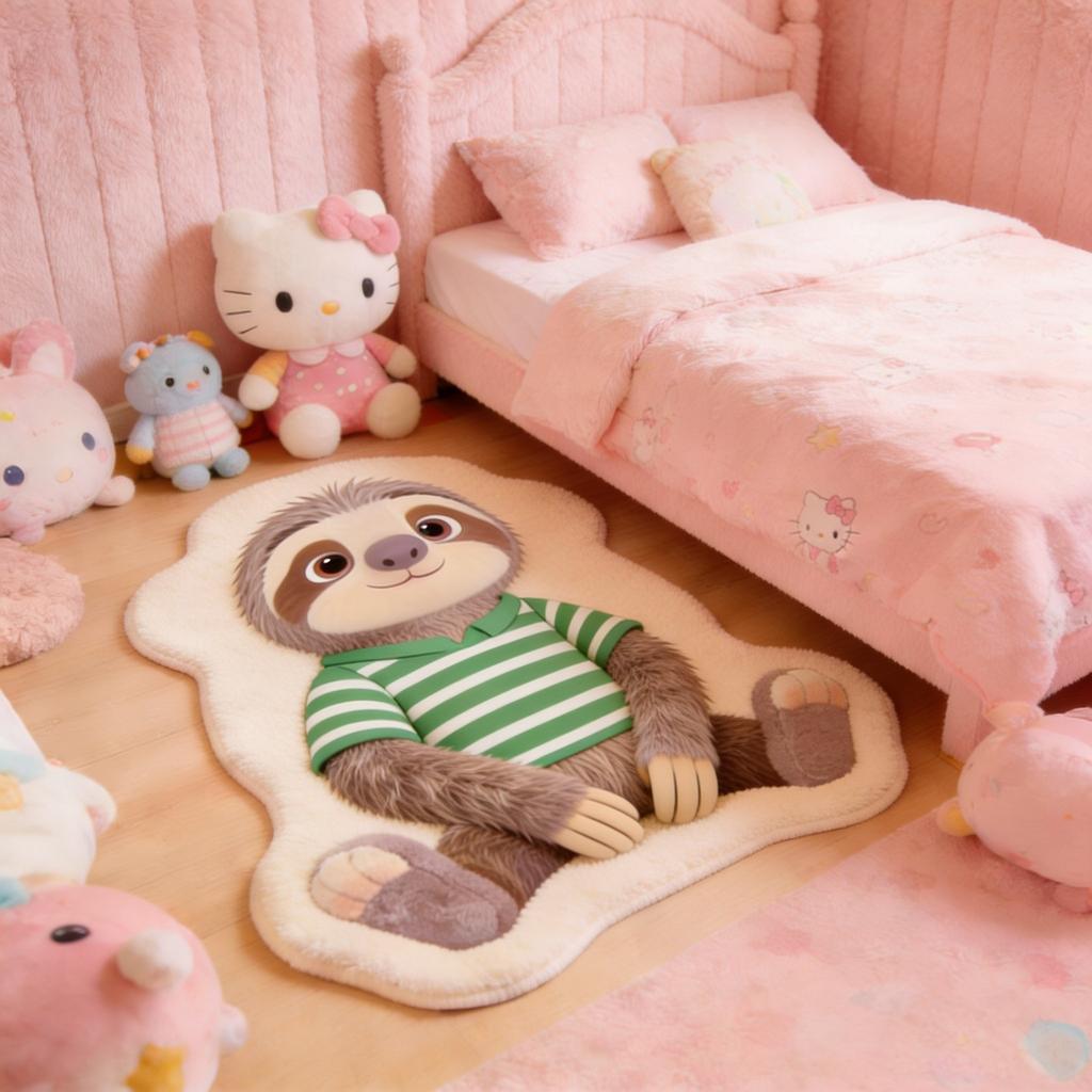 Cartoon Cute Carpet Imitation Cashmere Bedroom Bedside Stain-resistant And Easy To Care For Living Room Decoration Judith Nick Non-slip Floor Mat