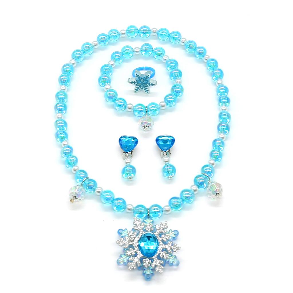 2024 Little Girl Accessories Ice and Snow Snowflake Beads Necklace Bracelet Value Set Baby Girl Accessories