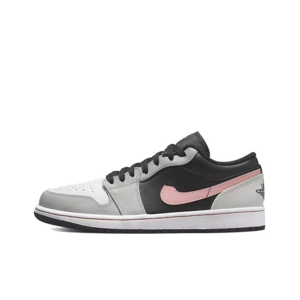 Pure original AJ low top basketball shoes low black and white gray aj soot black toes small paris men's and women's casual board shoes