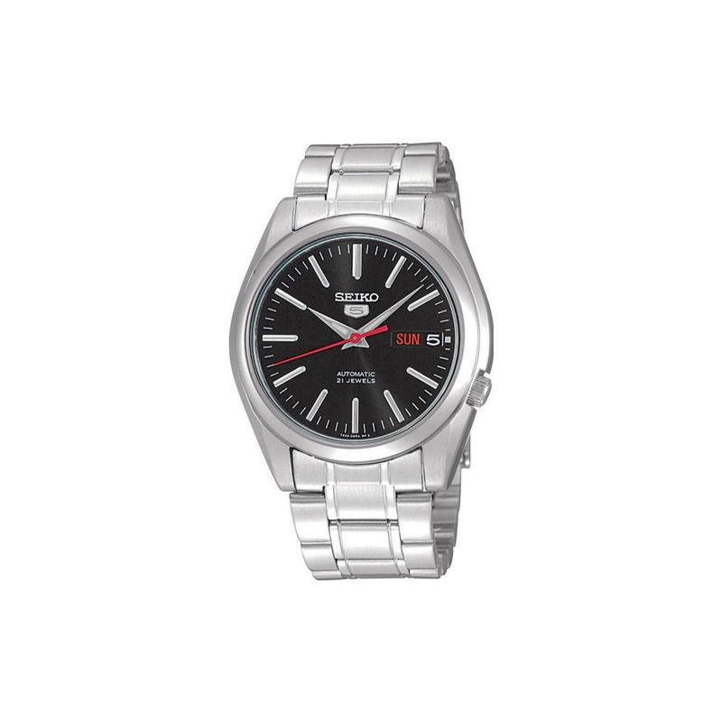 SEIKO 30-meter waterproof casual Automatic Steel Strap men s watch black dial SNKL45K1 чёрный