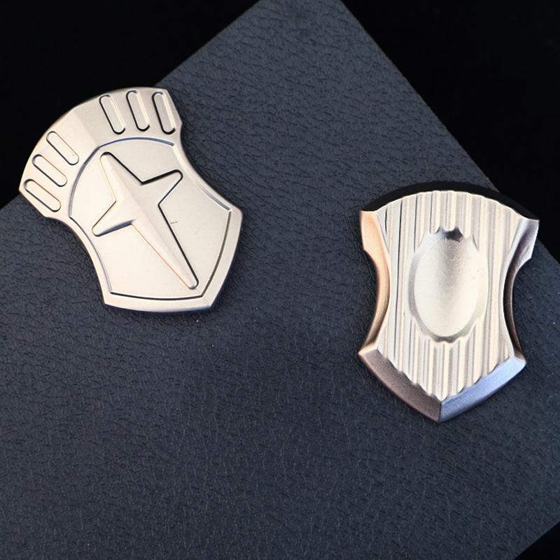 Shield Magnetic Push Card Mechanical Slider Pushing Plate Haptic Coin EDC Metal Relieve Stress Relief Toy Decompression Fidget