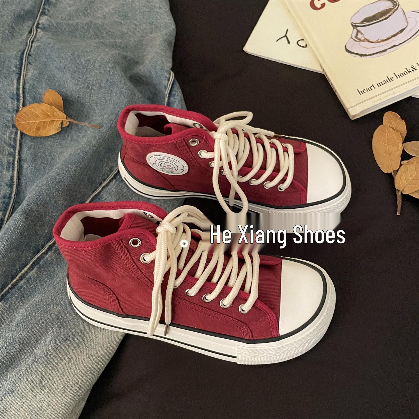 

Mango Head Women s High-Top Canvas Shoes - 2025 Summer, Casual, Versatile, Ugly-Cute Style with Soft Sole 39 вина червоного кольору