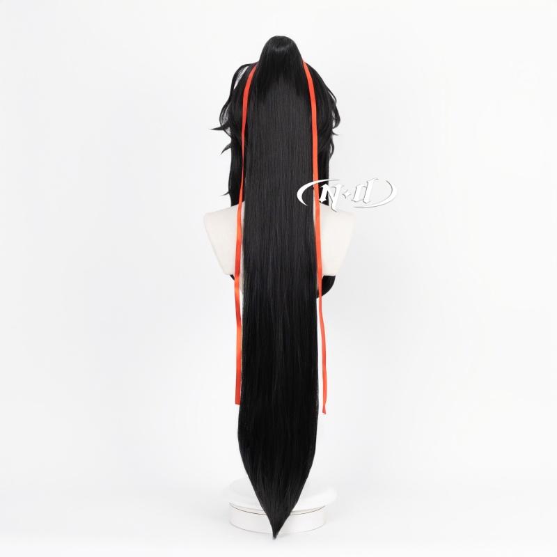 ND Wei Wuxian Cosplay Wigs Hairpiece Grandmaster of Demonic Cultivation Cosplay Hair Wigs for Halloween Costume Theme Party