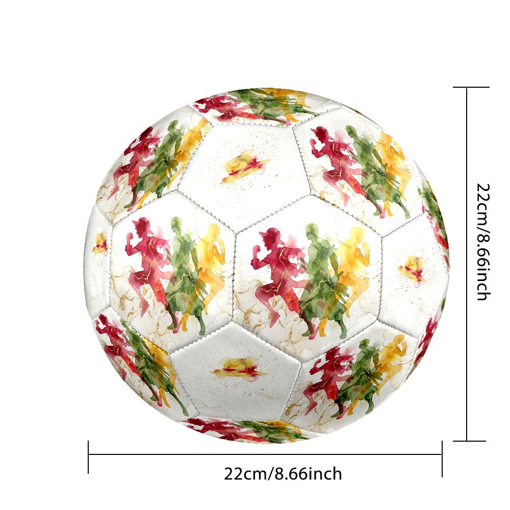 1pc One Piece Football Soccer Ball Size 5 Indoor Soccer Ball Fashion Colorful  Backyard Game -Great For Sports Fans Gift HE16