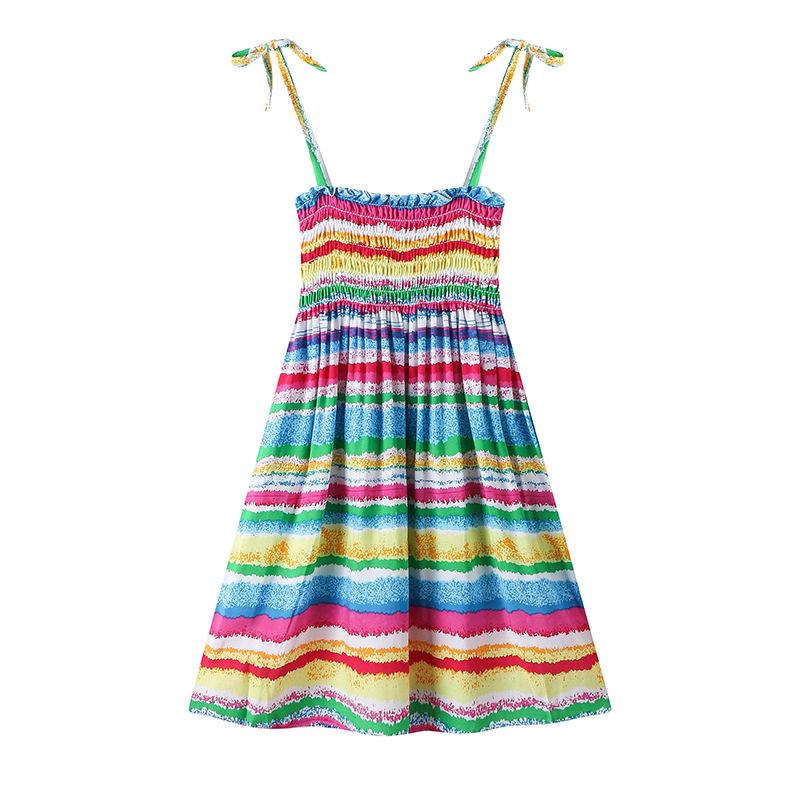 Rochie de vară cu flori pentru fete, cu bretele, volane, stil boem, rochii de prințesă de plajă pentru îmbrăcăminte fete 2 6 8 12 ani