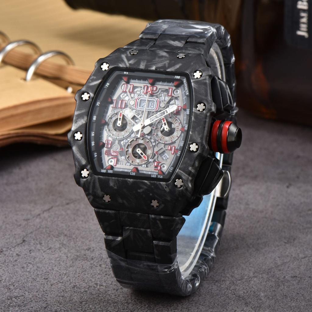 New Barrel-shaped Steel Belt Quartz Watch Six-pin Running Seconds Fashion Business Watch Men's Watch