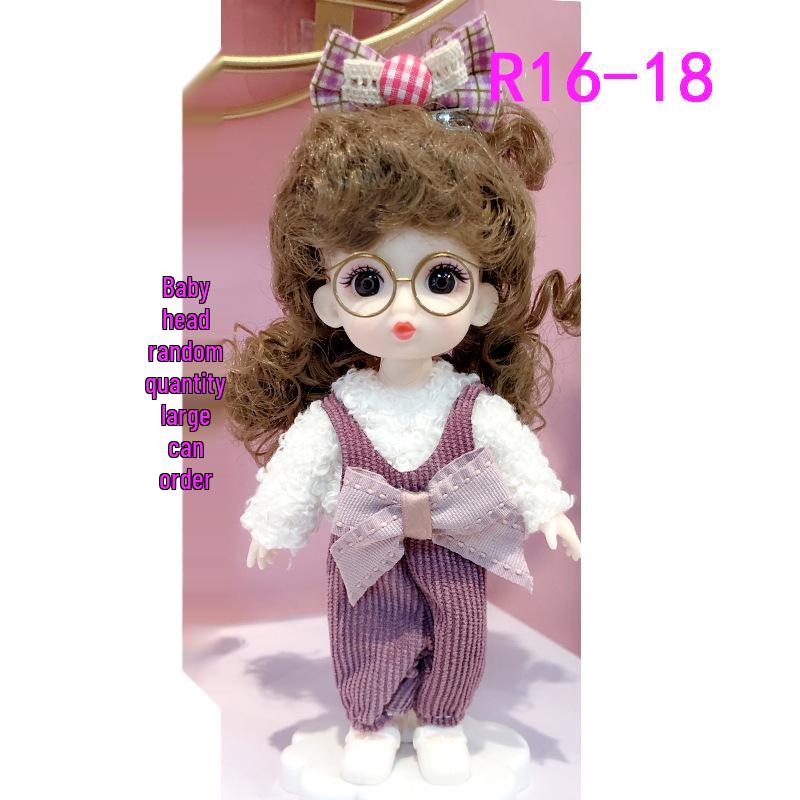 16cm 8-Point BJD Princess Doll with Denim Wedding Dress & Accessories - 6" Dress-Up OB11 Clothes, Tops, and Shorts
