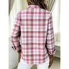 Plus Size, Plus-size Fashion Long-sleeve Lapel Casual Plaid Print Shirt