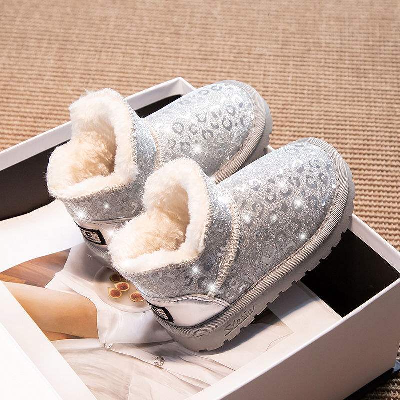 

Новые зимние бархатные утепленные детские ботинки для девочек 2025 года, большие хлопковые ботинки с нескользящей водонепроницаемой меховой подкладкой foot length + 1 choose inner length