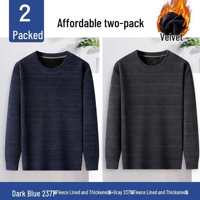 Men's Chenille Velvet-Lined Warm Sweater for Dad and Grandpa – Autumn/Winter