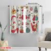 2pcs,2D Plane Printing Window Curtain Christmas Ornaments Merry Christmas Gifts Polyester Fabric (without Rod) Decorations For