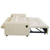 Sofa Bed with Storage Box 2-seater 3-in-1 Sofa Bed Foldable Adjustable Backrest USB Ports Armrest Pockets Beige 142x85x83 Cm