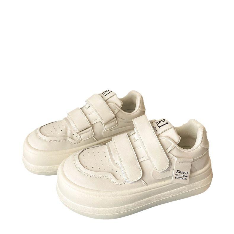 Ugly Cute Platform Big Head Shoes Children's Autumn New Velcro Little White Shoes Students Casual Heightening Board Shoes