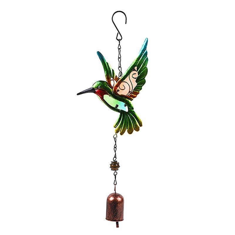 Windspiel Kolibri Metall Glas Bemaltes Handwerk Anhänger Glocke Libelle Vogel Aluminiumrohr Zuhause Hof Hängender Anhänger