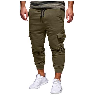 Mens Cargo Pants Cotton Sweatpants Fashion Joggers Sports Long Pants Trousers Baggy Pockets Trousers