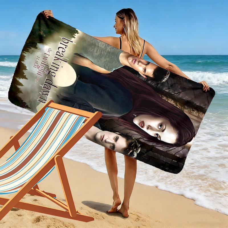 Dämmerungs-Print Strandtuch, Großes Weiches Schnelltrocknendes Handtuch für Strand Camping Schwimmen