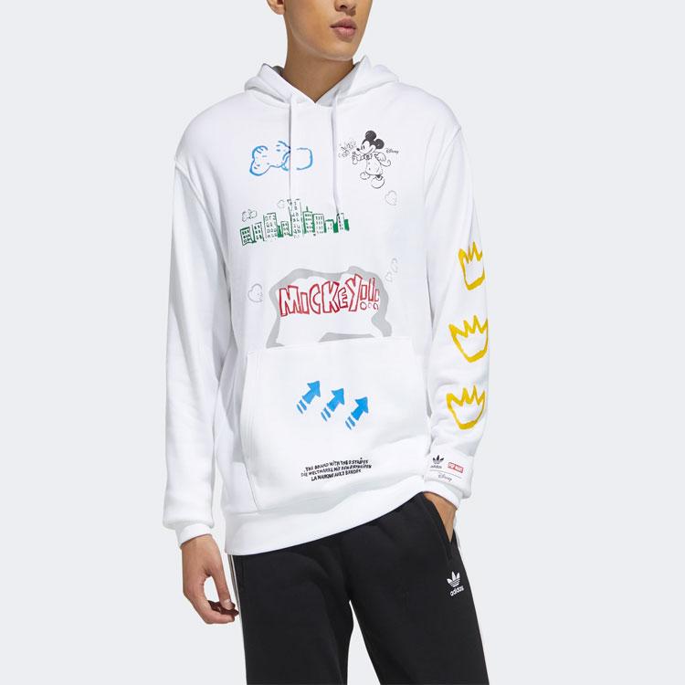 adidas Originals Fangtastic Disney Mickey Printing Hooded Sweatshirt Unisex White H09182