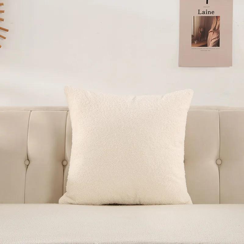 Plush Velvet Pillow Cover Premium Teddy Fleece Sofa Cushion Case Office Nap Pillow Seat Back Support Home Decor Throw Pillowcase