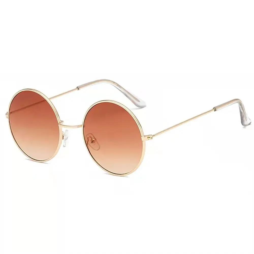 Travel Accessories Sun-Protective Round Sunglasses Punk Outdoor Driving Glasses Metal Frame Fishing Sunglasses For Women Man