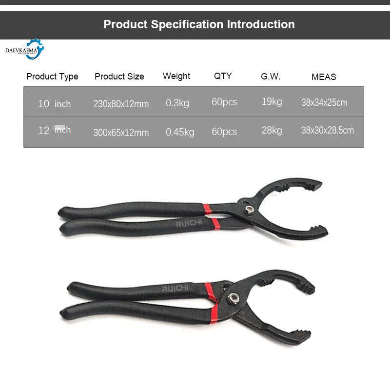 Car Tool Oil Filter Wrench Removal for Engine Filters Conduit Fittings Auto Vehicle Maintainance Repair Hand Tool 10/12in