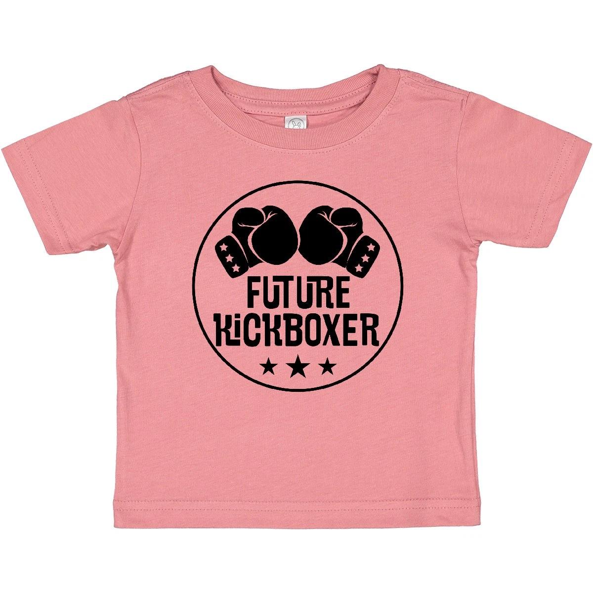 Inktastic Kickboxing Future Kickboxer Baby T-Shirt Gym Exercise Clothes Self 100