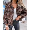 2023 Trendy Leopard Print Denim Jas met Franjes: Dames Washed Distressed Stijl, Op Voorraad.