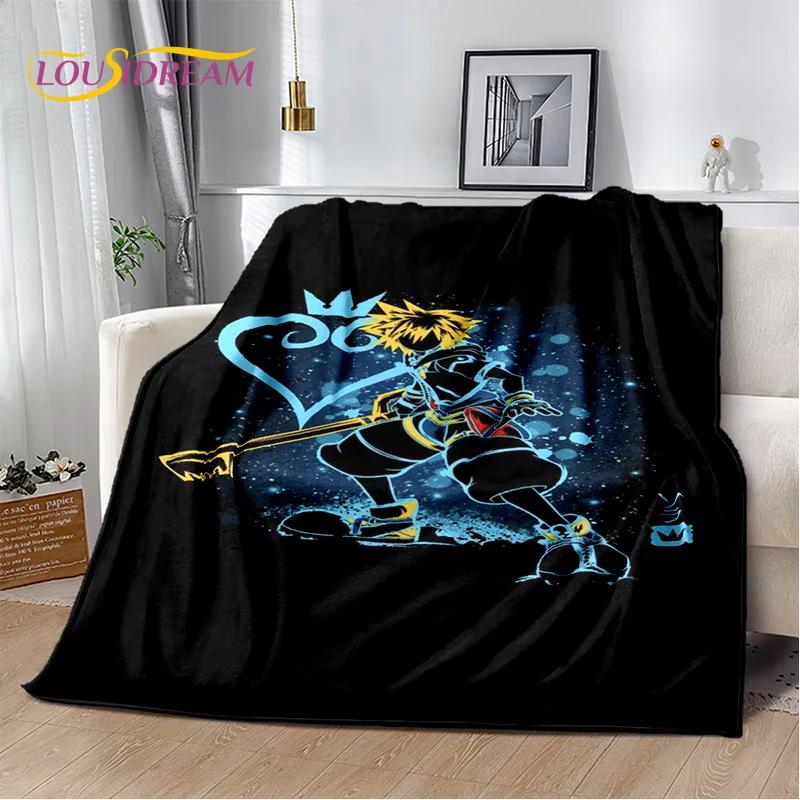 Cartoon Kingdom Hearts Spiele 3D Weiche Flanelldecke für Betten Schlafzimmer Sofa Picknick, Überwurfdecke zum Zudecken im Freien Freizeit Geschenk