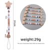 1PC Baby Pacifier Clip Catena Stelle Amore Legno Sicuro Dentiere Catene Succhietto Masticare Giocattoli Dentizione Dummy Nipple Holder