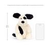 Jellycat Bashful Puppy Medium Plush Sitting Height Black Cream Dog, 20cm, &
