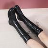 Winter New Round Head Thick Soled Cross Strap Fashion High Boots Comfortable Non-slip Increase Personality Trend Fashion Boots