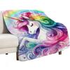 Rainbow Pegasus Unicorn Throw Blanket Soft Comfort Blanket for Reading Watching TV